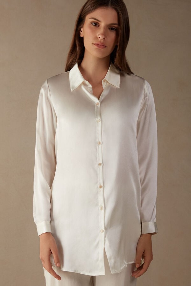 Intimissimi Silk Shirt Wit | FNLUI62941